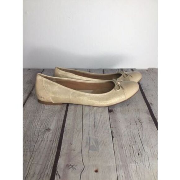 b.o.c. Born Flats Womens 9,5 M Ballet Tan Golden Casual Slip On Shoes Cap Toe - Picture 12 of 12